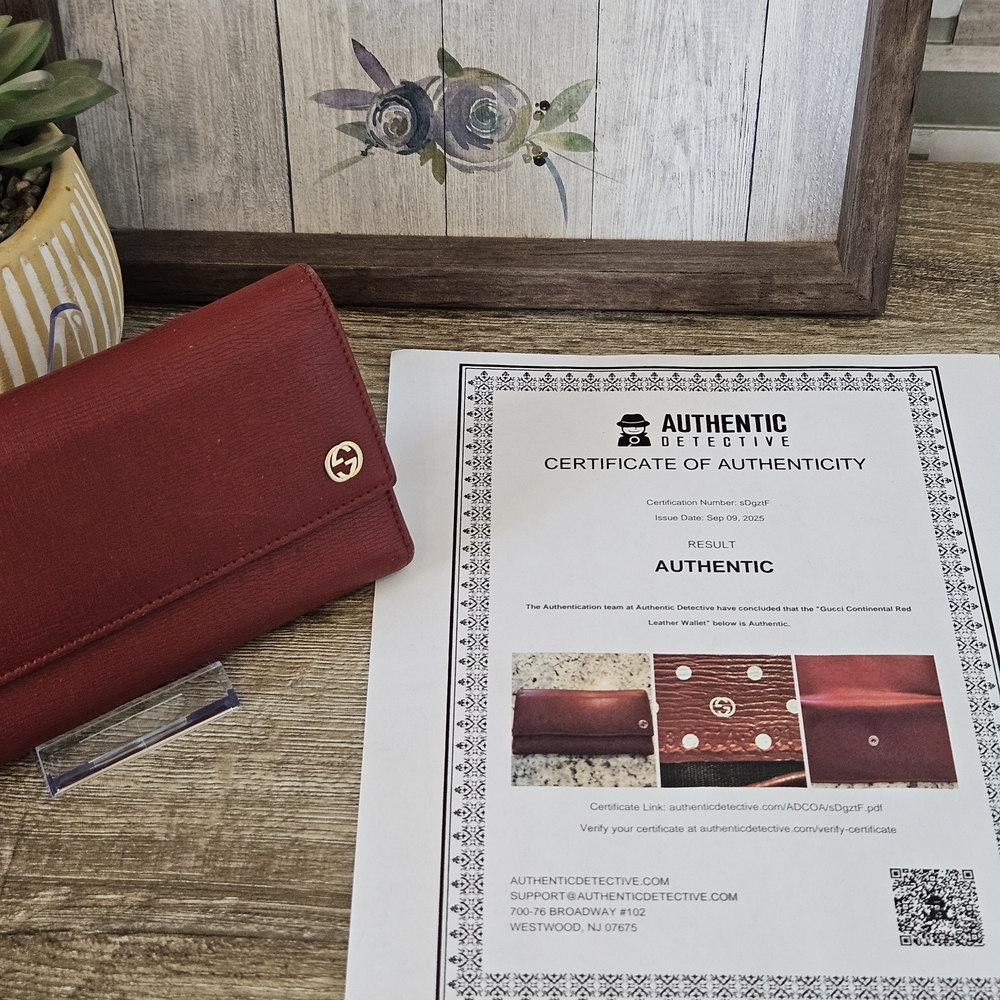 Gucci Calfskin GG Continental Wallet Red - Picture 12 of 12